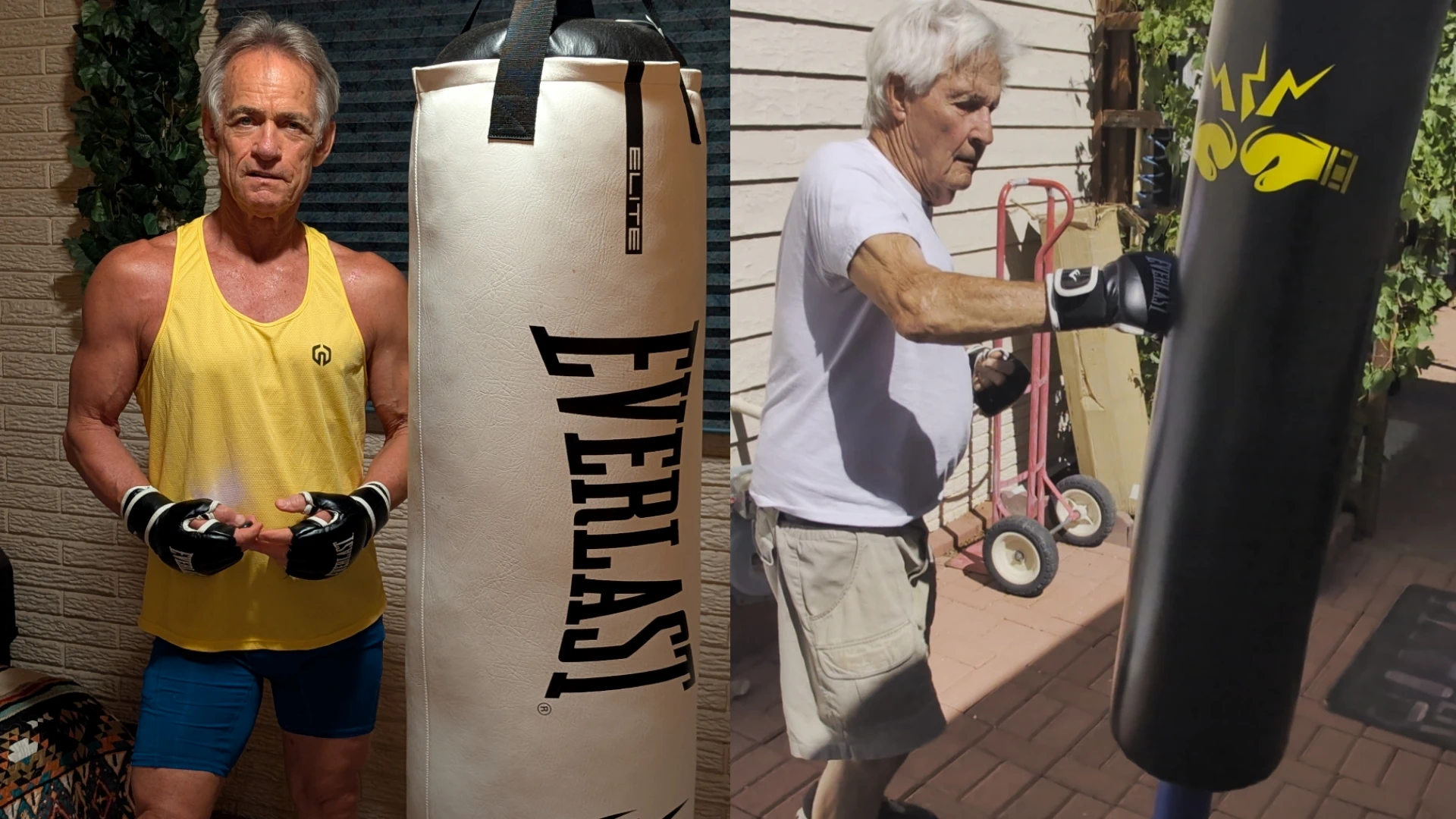 Lex and his dad with the heavy bags