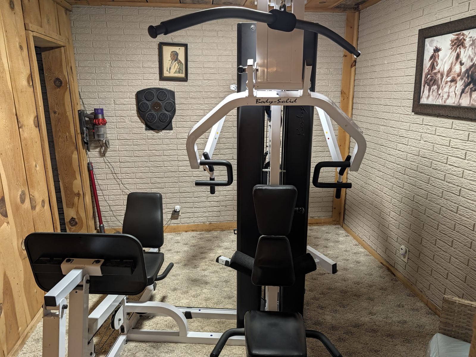 Body-Solid multi-station weight machine in Lex and his dad’s home gym